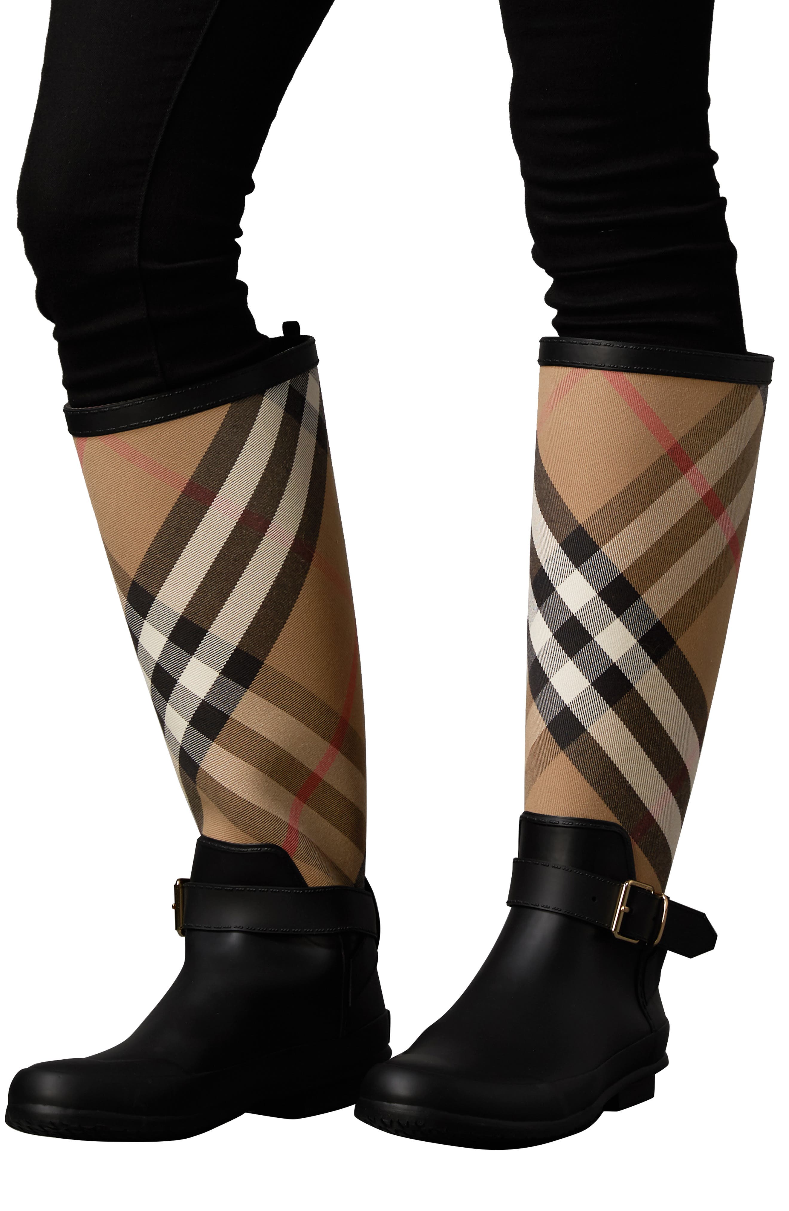 Burberry Check Rain Boot, Alternate, color, 