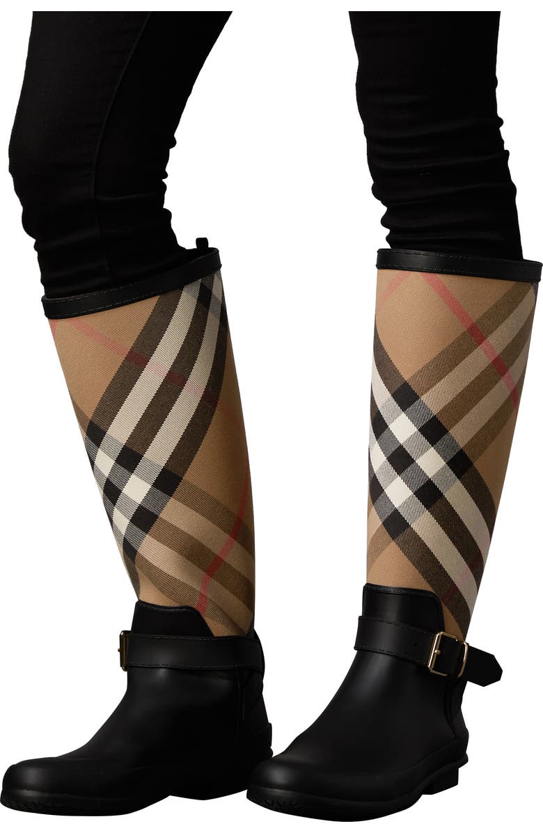 Burberry Check Rain Boot, Alternate, color,