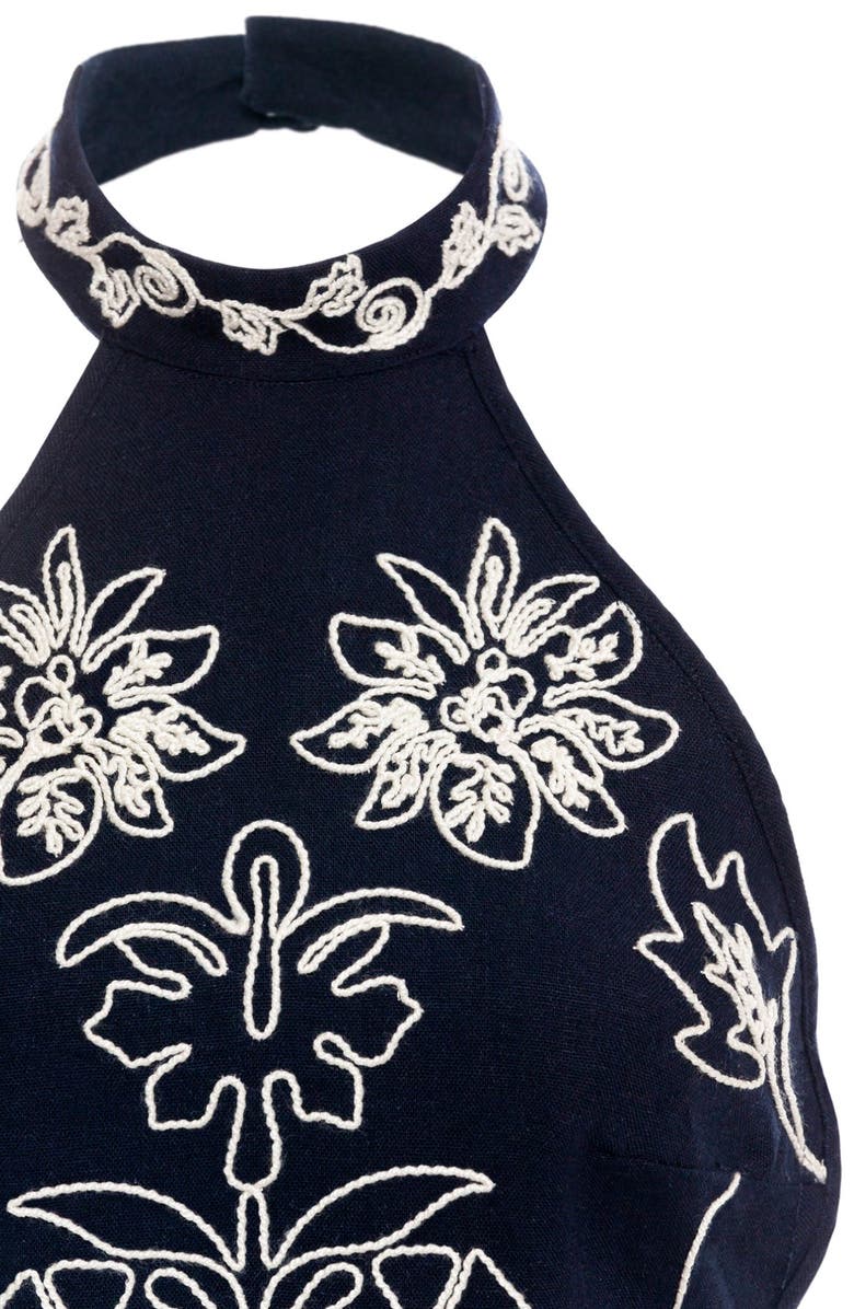 Agua Bendita Elay Batik Cover-Up Crop Top, Alternate, color, Black