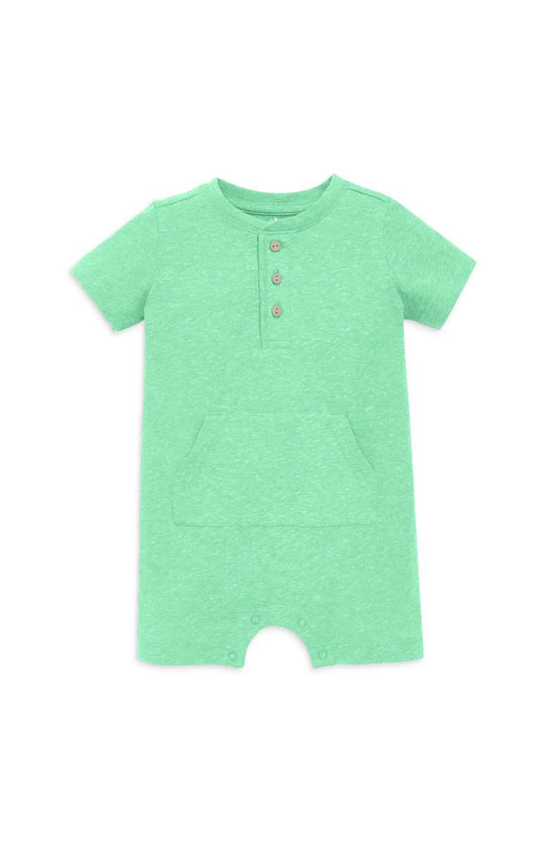Primary Baby Heathered Henley Shortie, Main, color, Clover