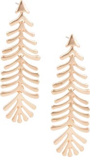 SAACHI Feather Linear Drop Earrings