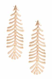 SAACHI Feather Linear Drop Earrings