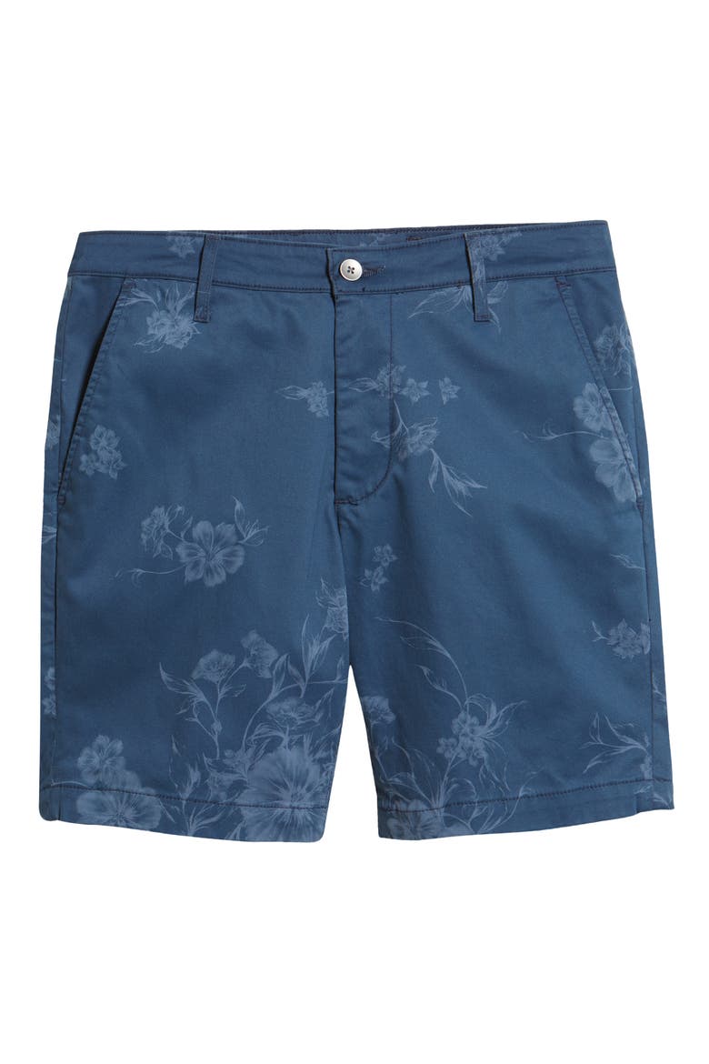 Men's Wanderer Floral Flat Front Shorts, Alternate, color, BOTANICAL FLOWER RIO BLUE