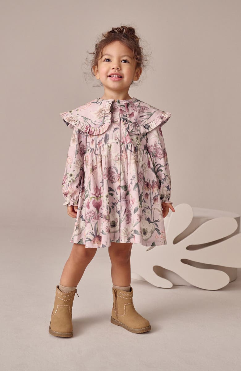 NEXT Kids
 Floral Long Sleeve Dress, Alternate, color, Pink
