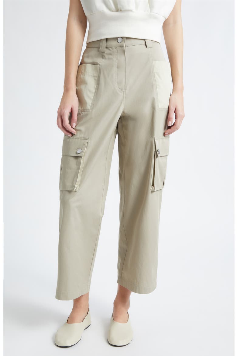 Colorblock Crop Pants, Main, color, KHAKI-BIRCH