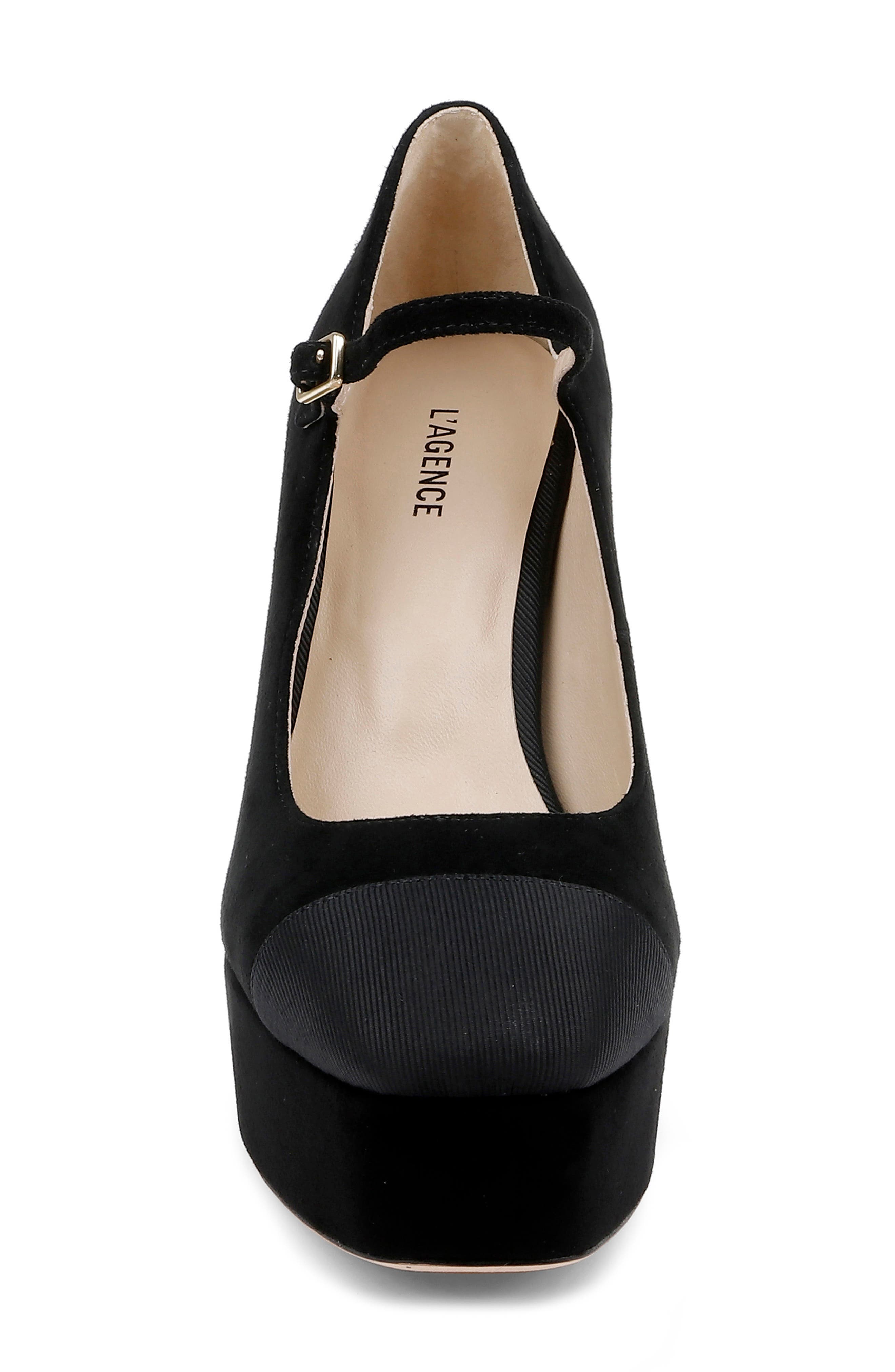 L'AGENCE Lilles Platform Pump, Alternate, color, Black Suede