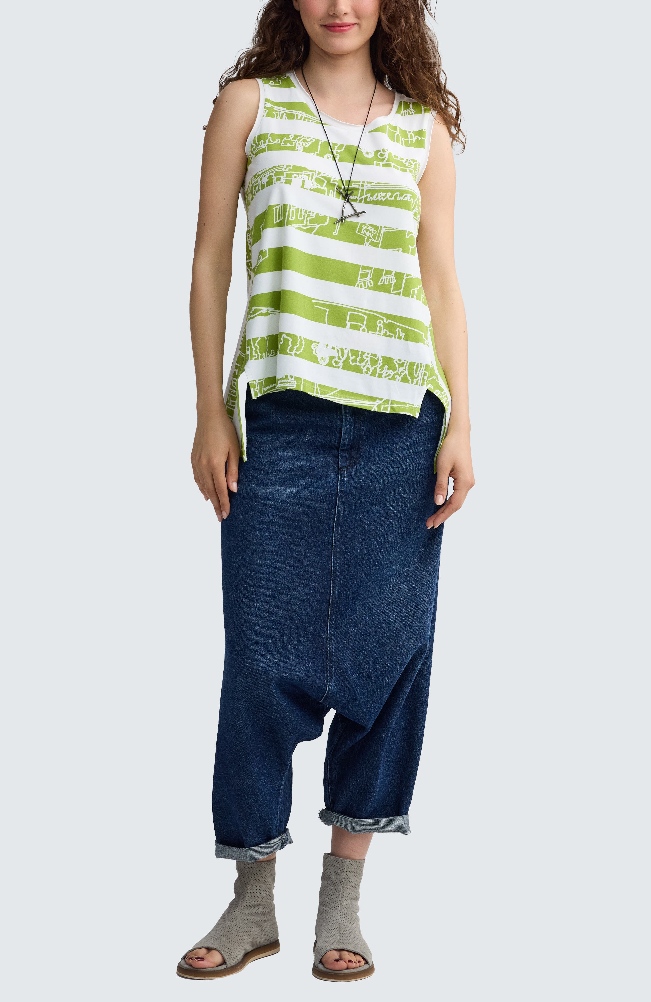 Ondine Striped High-Low Top - image 2