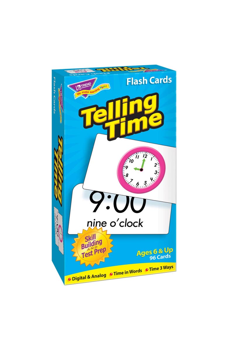 TREND Enterprises Telling Time Skill Drill Flash Cards, Main, color, Multicolored