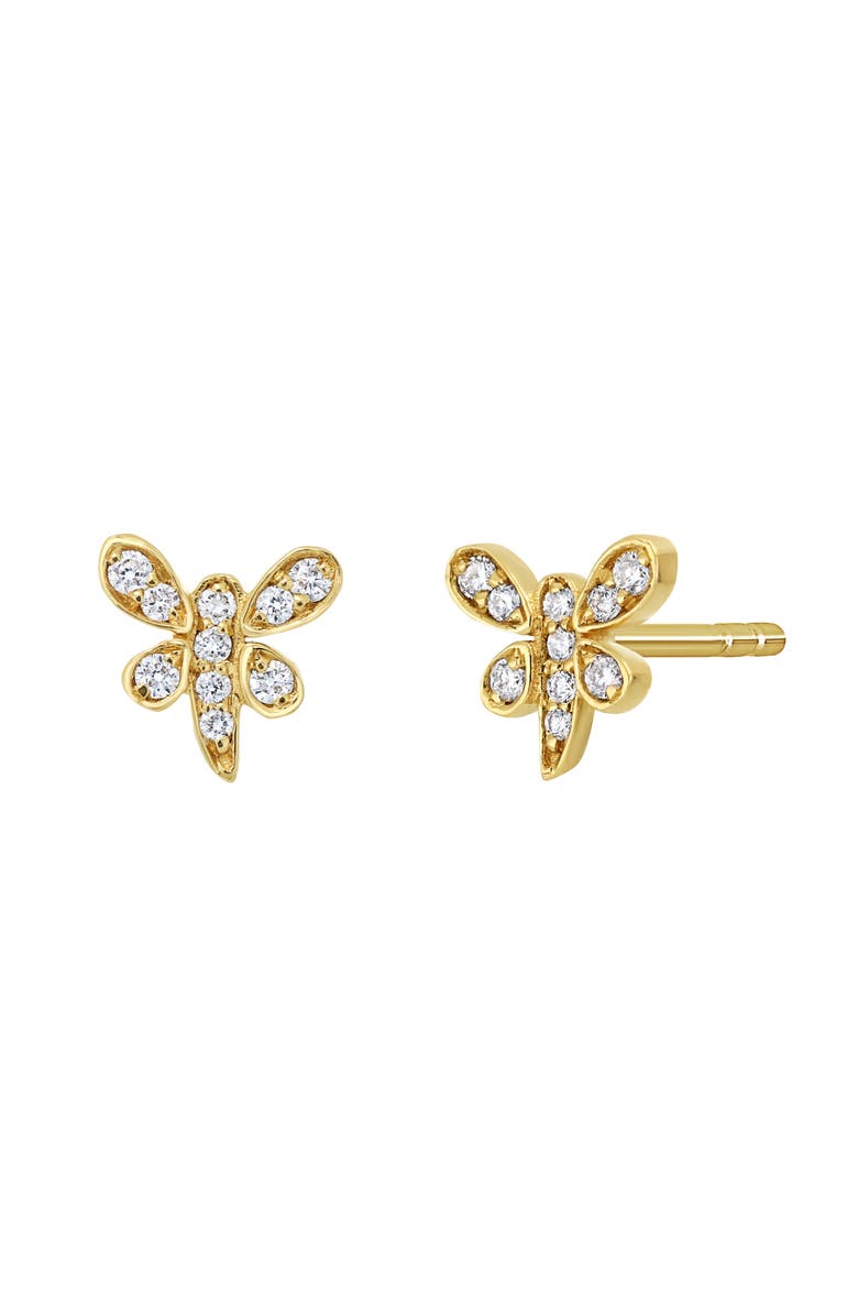 Bony Levy 18K Yellow Gold Diamond Dragonfly Stud Earrings, Main, color, 18K Yellow Gold