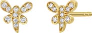 Bony Levy 18K Yellow Gold Diamond Dragonfly Stud Earrings