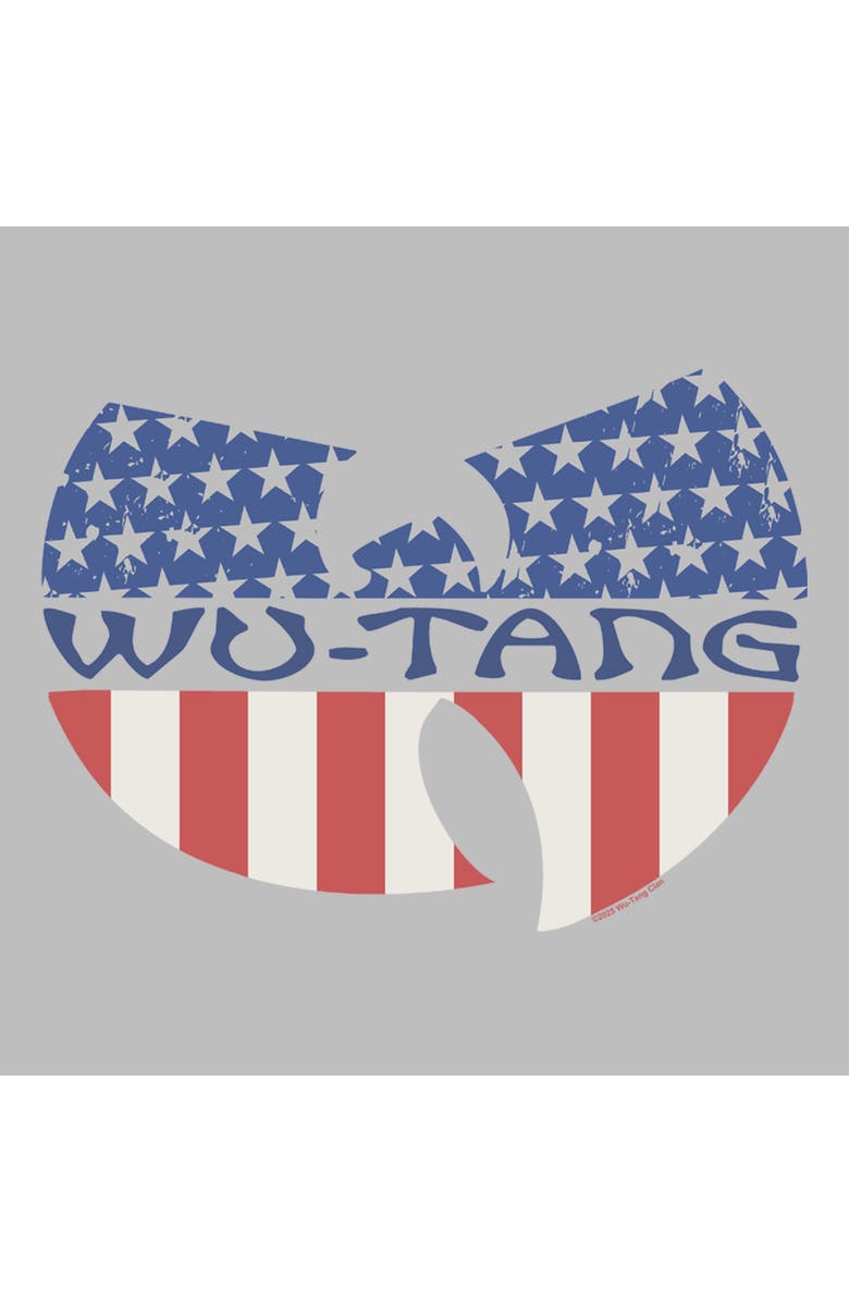 Wu-Tang Clan Men's Wu-Tang Clan American Flag Group Logo Graphic T-Shirt, Alternate, color, Sport Grey