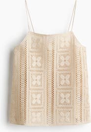 H&M Silk-blend Crochet-look Top