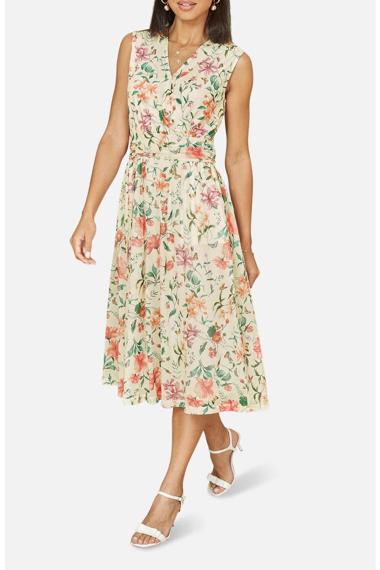 Mesh Stretch Midi Dress, Alternate, color, Ivory