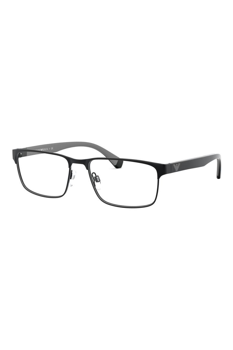 56mm Rectangular Optical Glasses, Alternate, color, MATTE BLACK