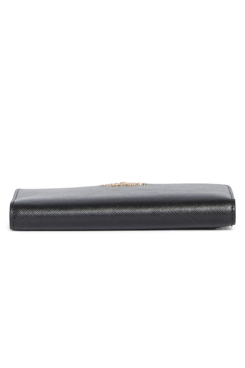 Madison Large Saffiano Leather Continental Wallet, Alternate, color, BLACK
