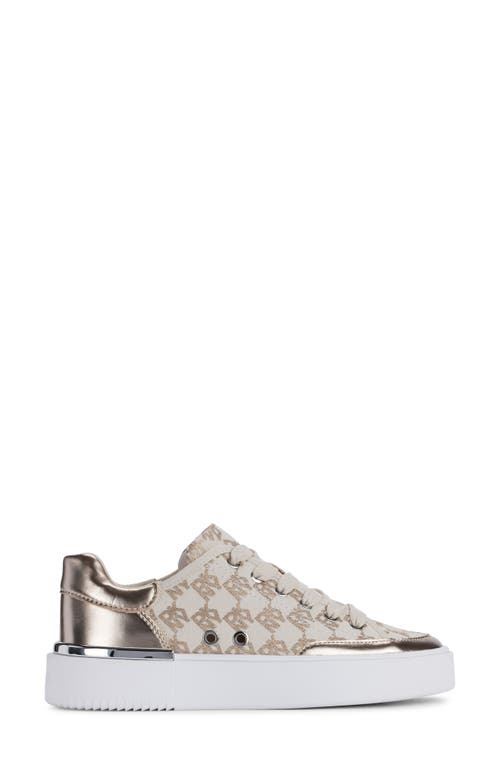 Dkny Bradley Metallic Logo Platform Sneaker In Bone