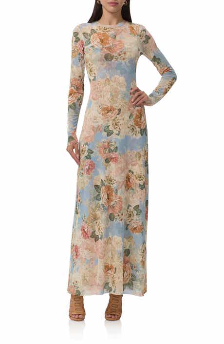 AFRM Paola Floral Print Long Sleeve Dress