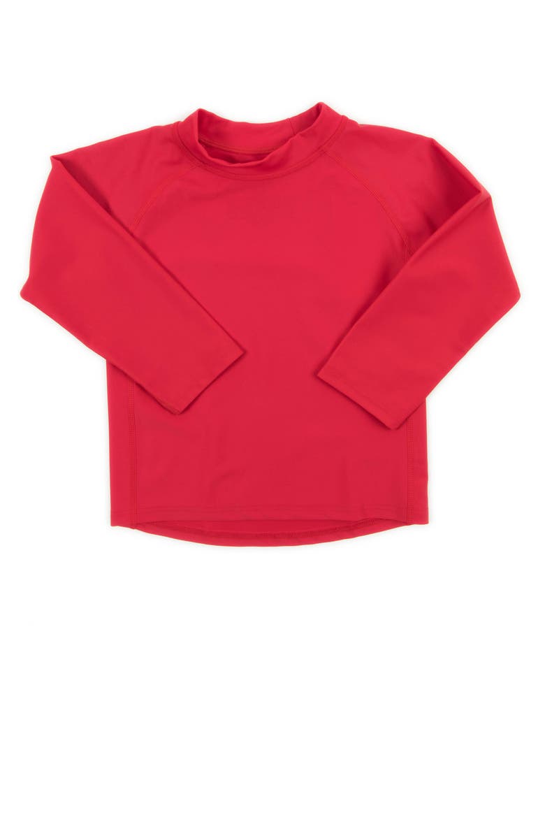 Leveret Long Sleeve Rash Guard, UPF 50+ Swim Shirt, Alternate, color, Red