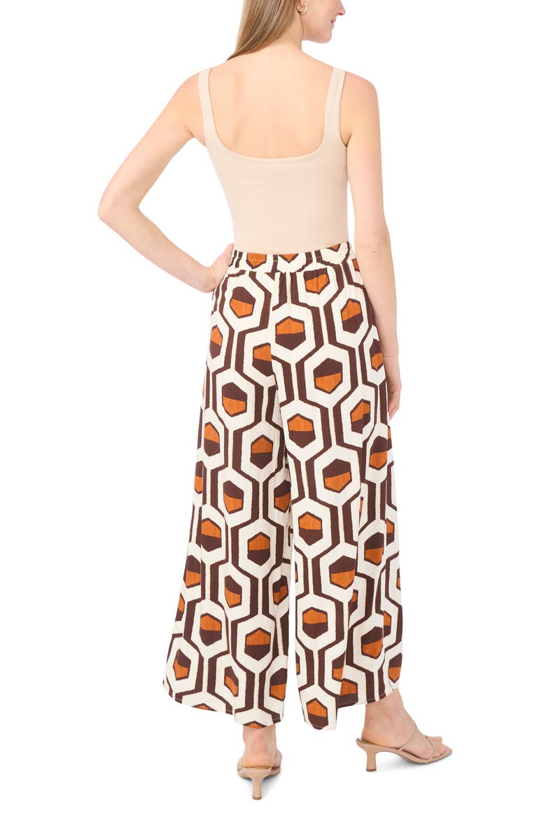 Geo Print Wide Leg Pants, Alternate, color, CHICORY COFFE
