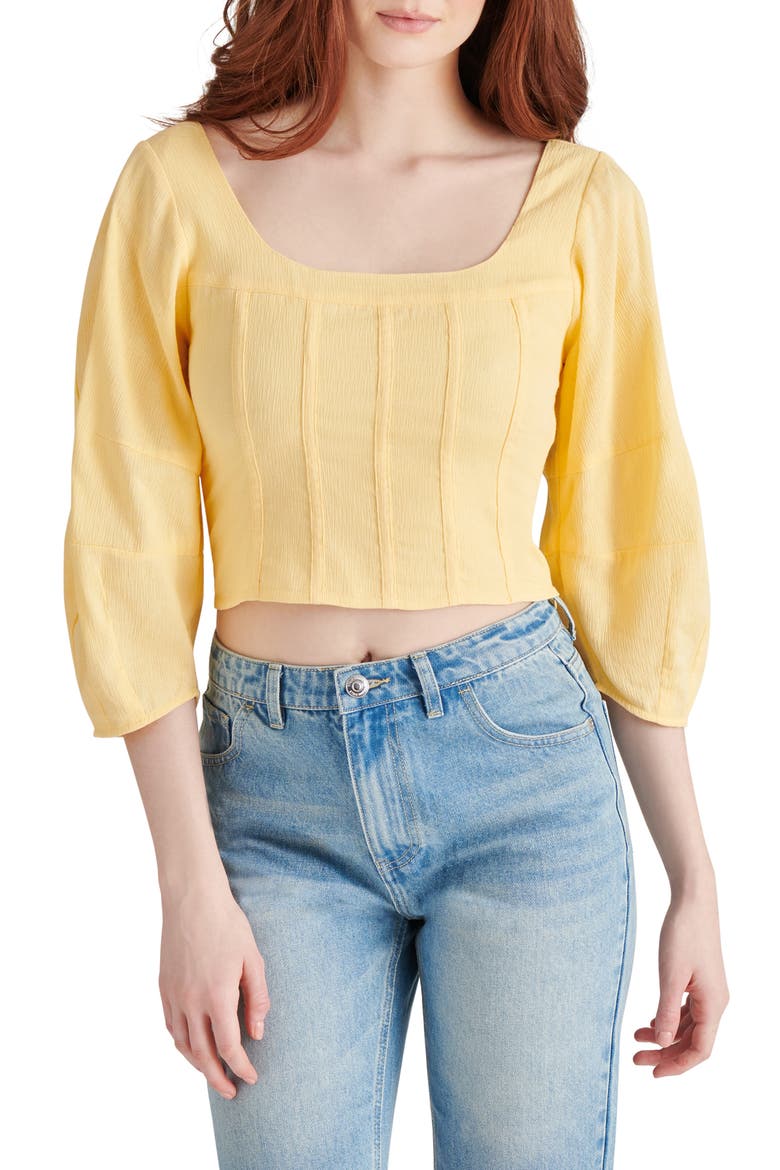 Shay Corset Crop Top, Main, color, GOLDEN GLOW