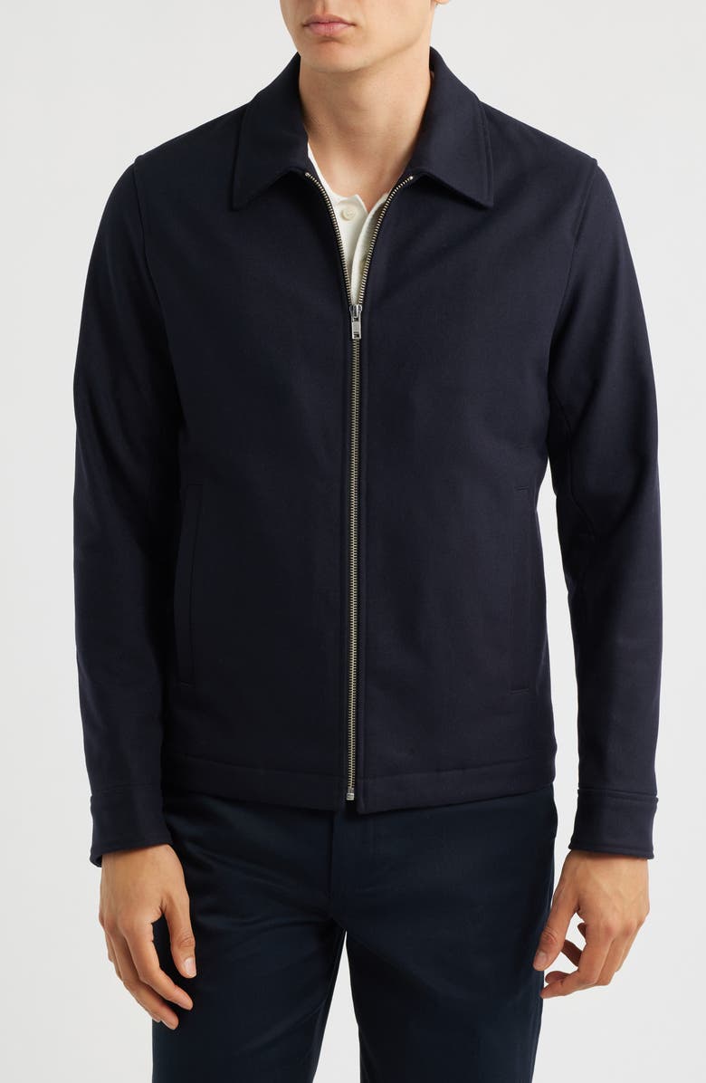 Theory Wyatt Wool Blend Bomber Jacket, Alternate, color, Eclipse
