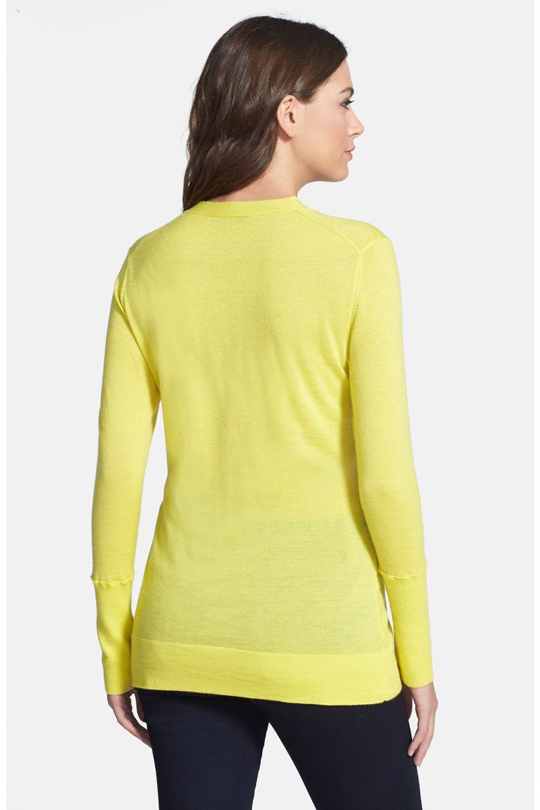 Deep V-Neck Cashmere Sweater, Alternate, color, YELLOW AURORA