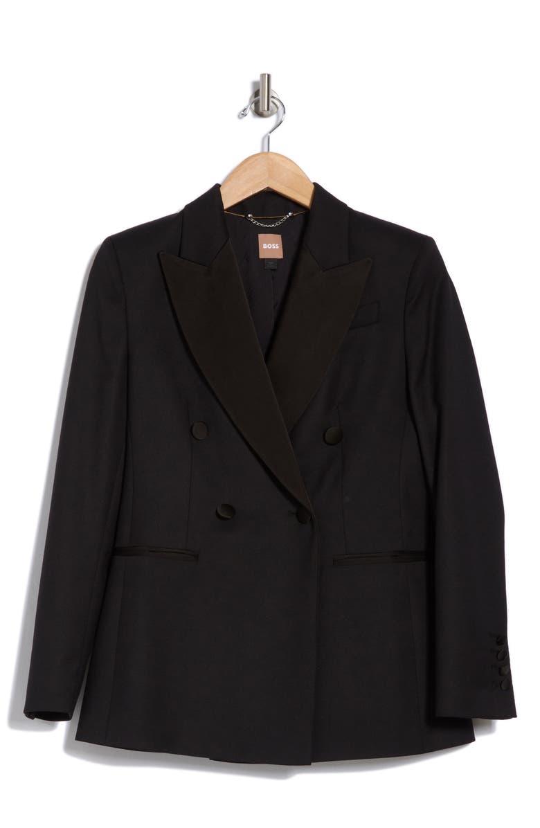 BOSS Jatuxa Peaked Lapel Blazer, Alternate, color, Black