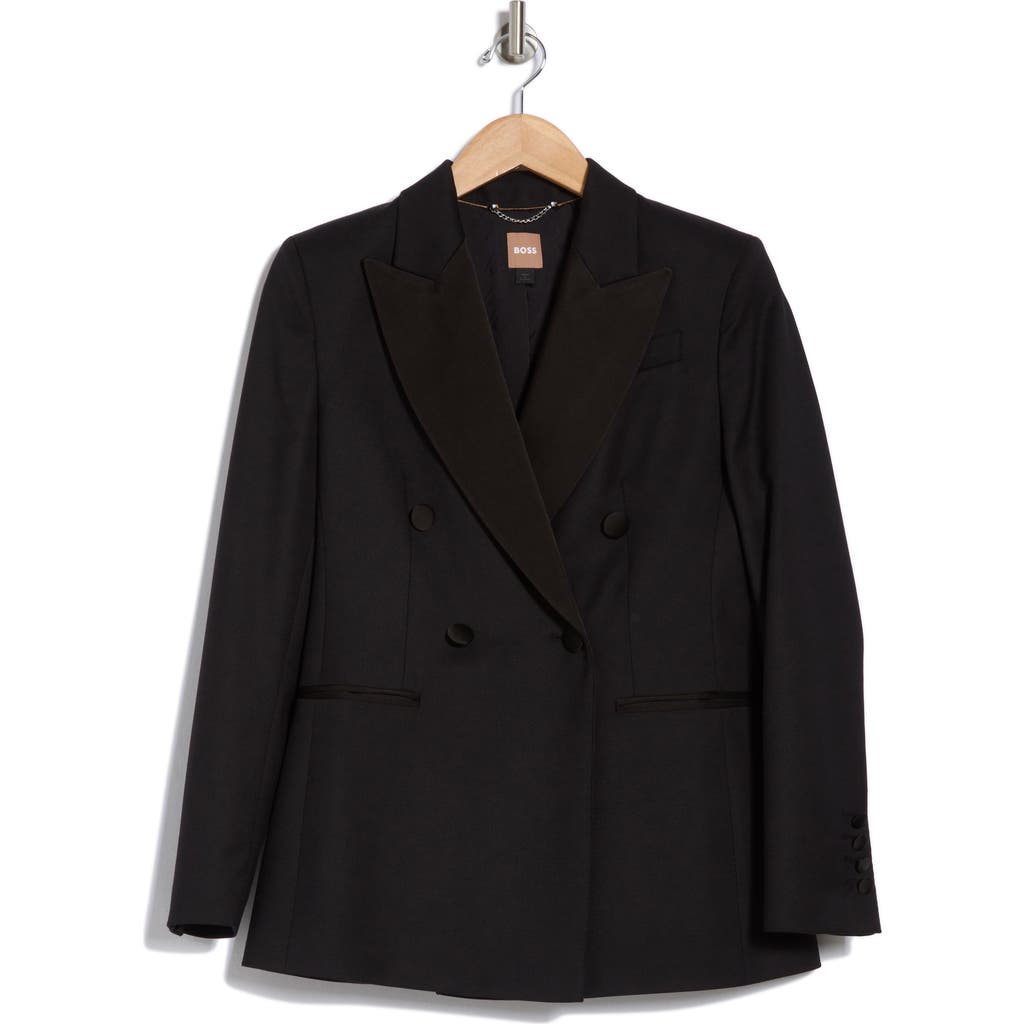 Hugo Boss Boss Jatuxa Peaked Lapel Blazer In Black