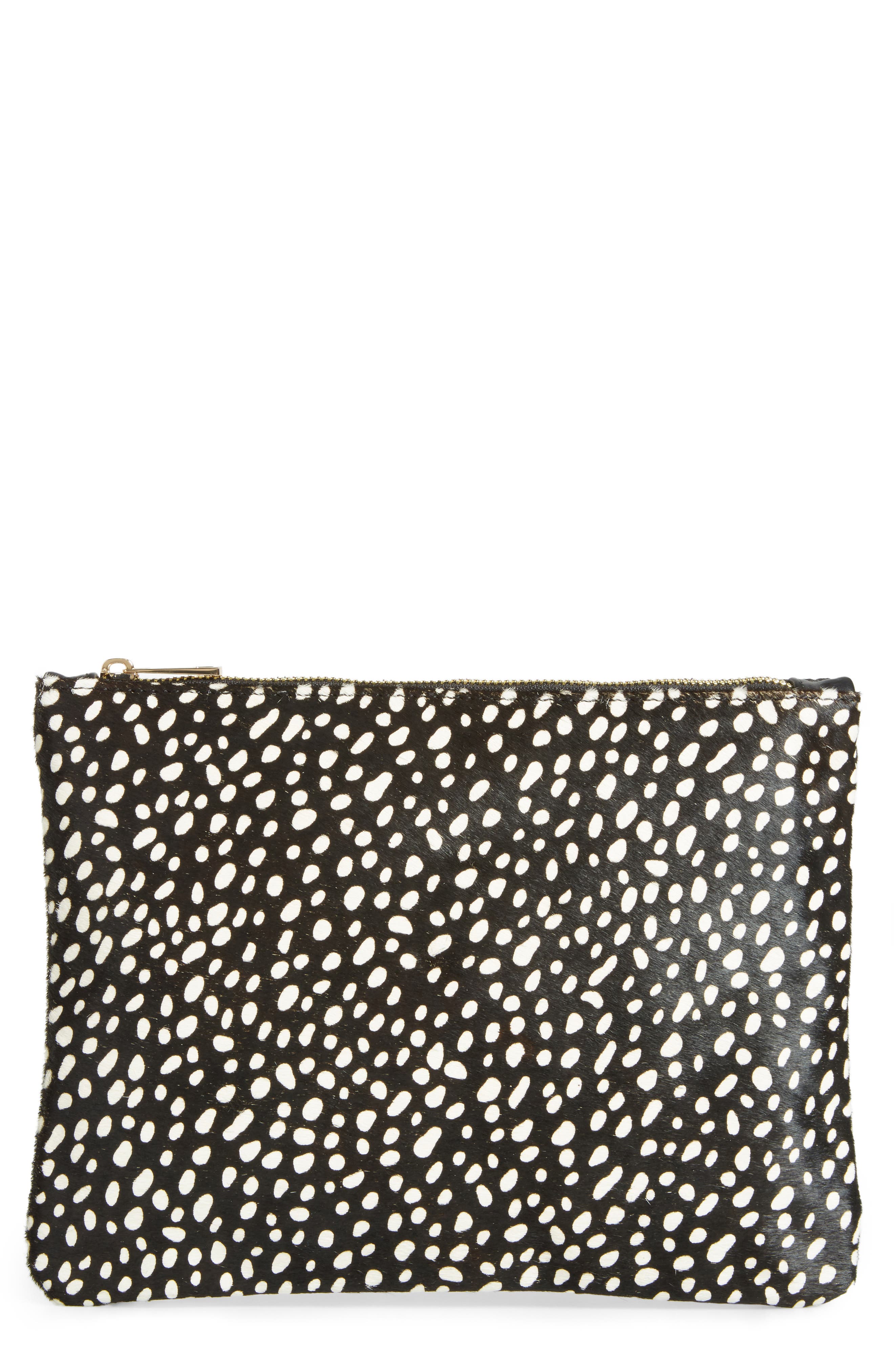 Sole Society 'Dolce' Genuine Calf Hair Clutch, Main, color, 