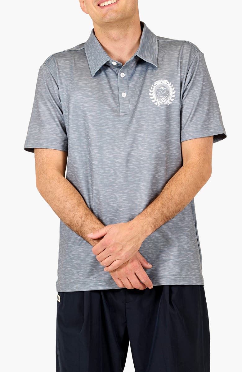 VAST Between Waves Aqua Terra Performance Polo, Alternate, color, Heather Grey