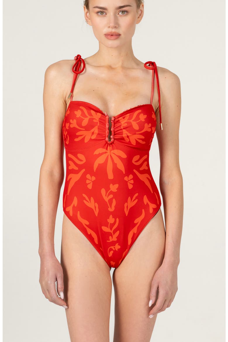 Scarlet Safari Reversible One Piece Swimsuit, Main, color, Red