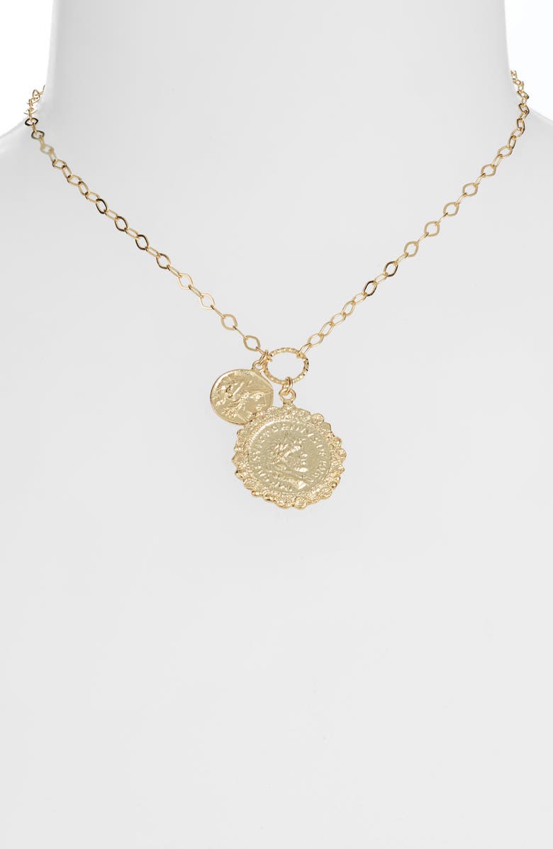 Adina's Jewels Double Coin Necklace, Alternate, color, 