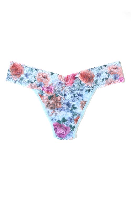 Hanky Panky Print Original Rise Thong In Blue