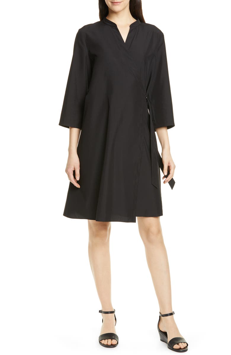 Eileen Fisher Tencel<sup>®</sup> Lyocell Blend Wrap Dress, Main, color, 