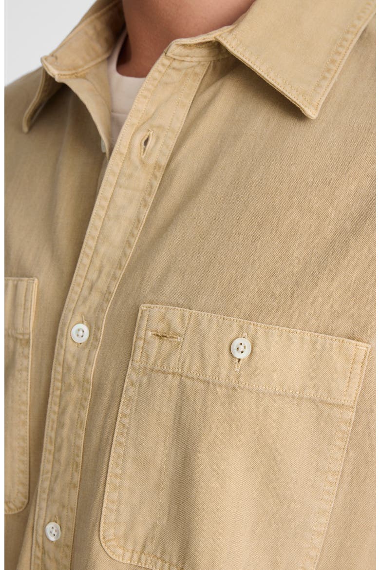 Cotton Button-Up Work Shirt, Alternate, color, DISTRESSED ROPE