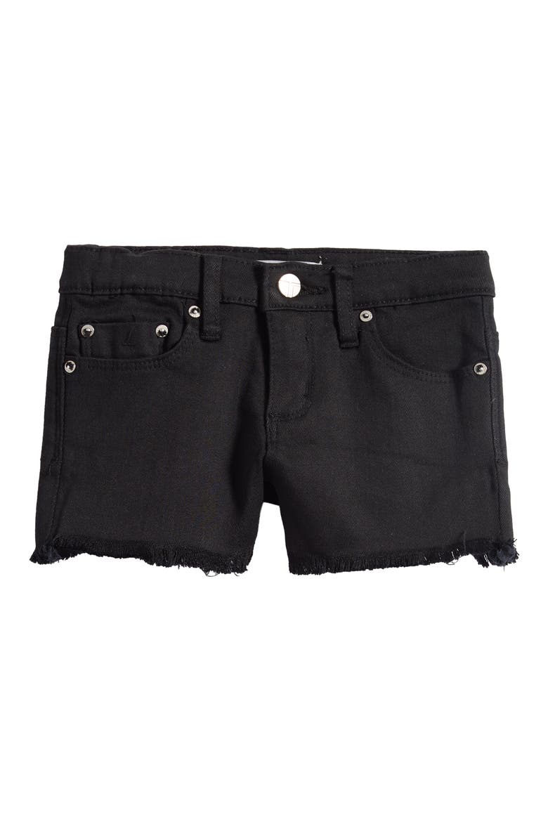 Kids' Frayed Hem Denim Shorts, Main, color, BLACK