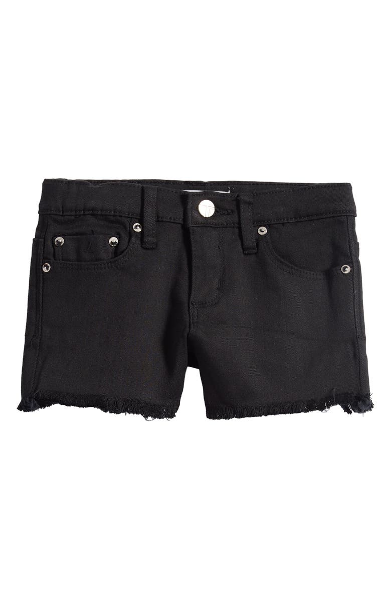 Tractr Kids' Frayed Hem Denim Shorts, Main, color, Black
