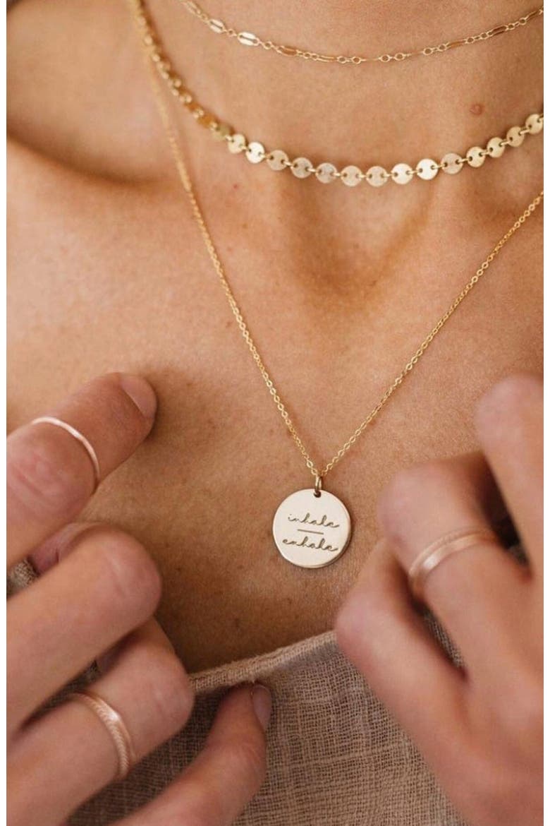 Pause Collection Disc Necklace, Alternate, color, Silver - Faith-Fear
