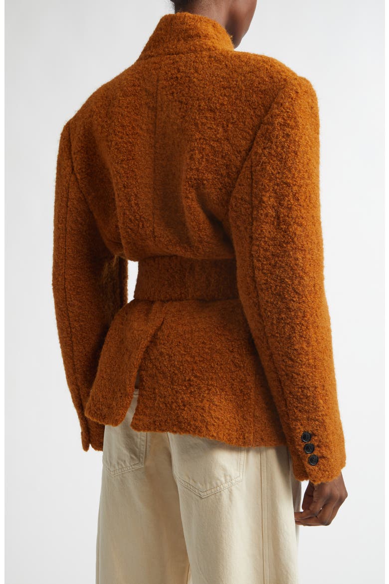 Syndra Oversize Wool & Alpaca Blend Bouclé Jacket, Alternate, color, CARAMEL