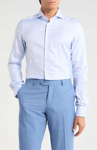 Emanuel Berg Traveller Modern Fit Plaid Dress Shirt