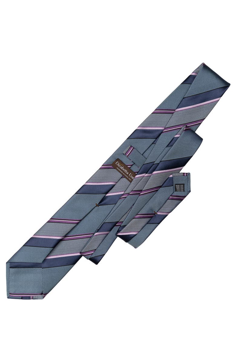 Elizabetta Rufino - Extra Long Silk Jacquard Tie for Men, Alternate, color, Steel Blue And Lavender