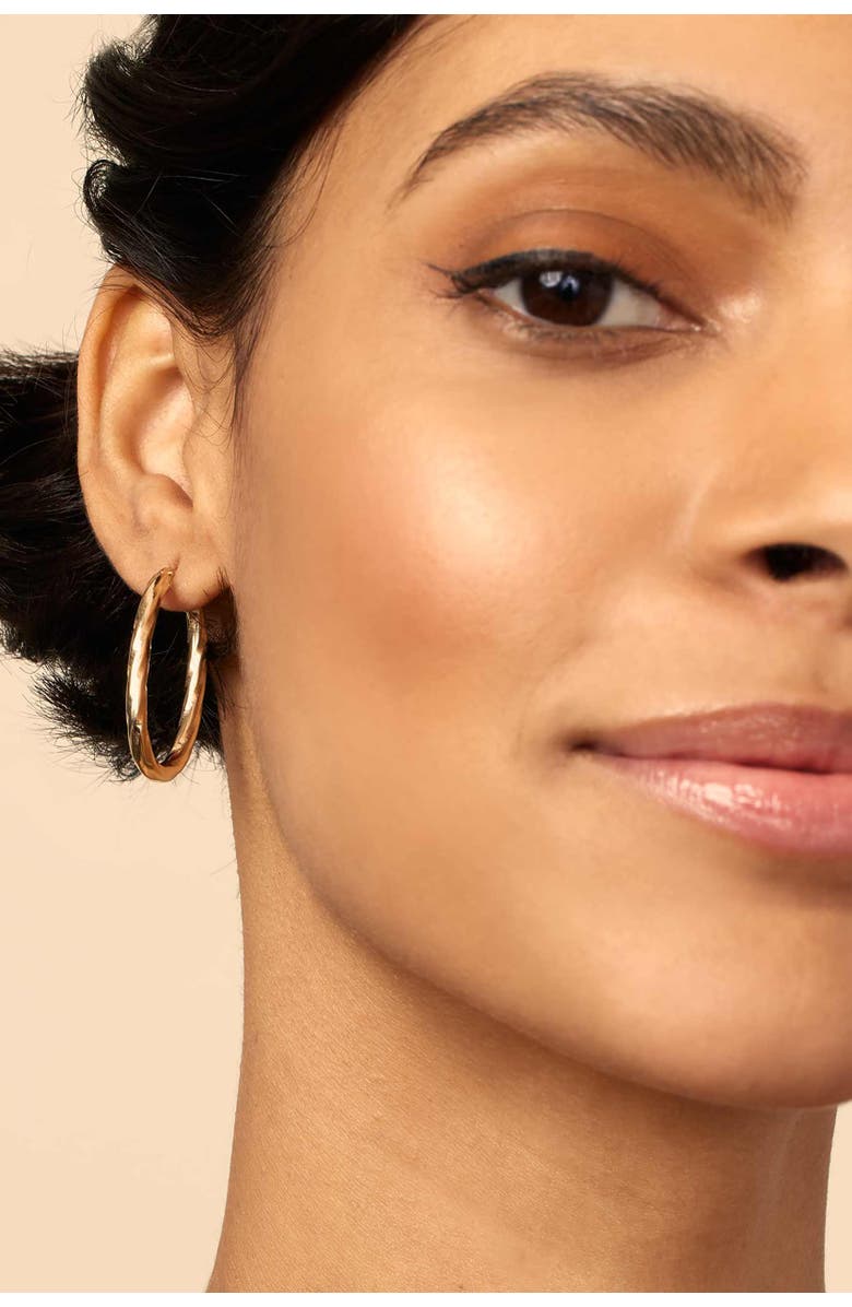 Oradina 14K Yellow Gold Goddess Oval Hoops, Alternate, color, Yellow Gold