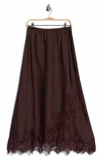 Satin Lace Maxi Skirt