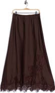 MAX STUDIO Satin Lace Maxi Skirt