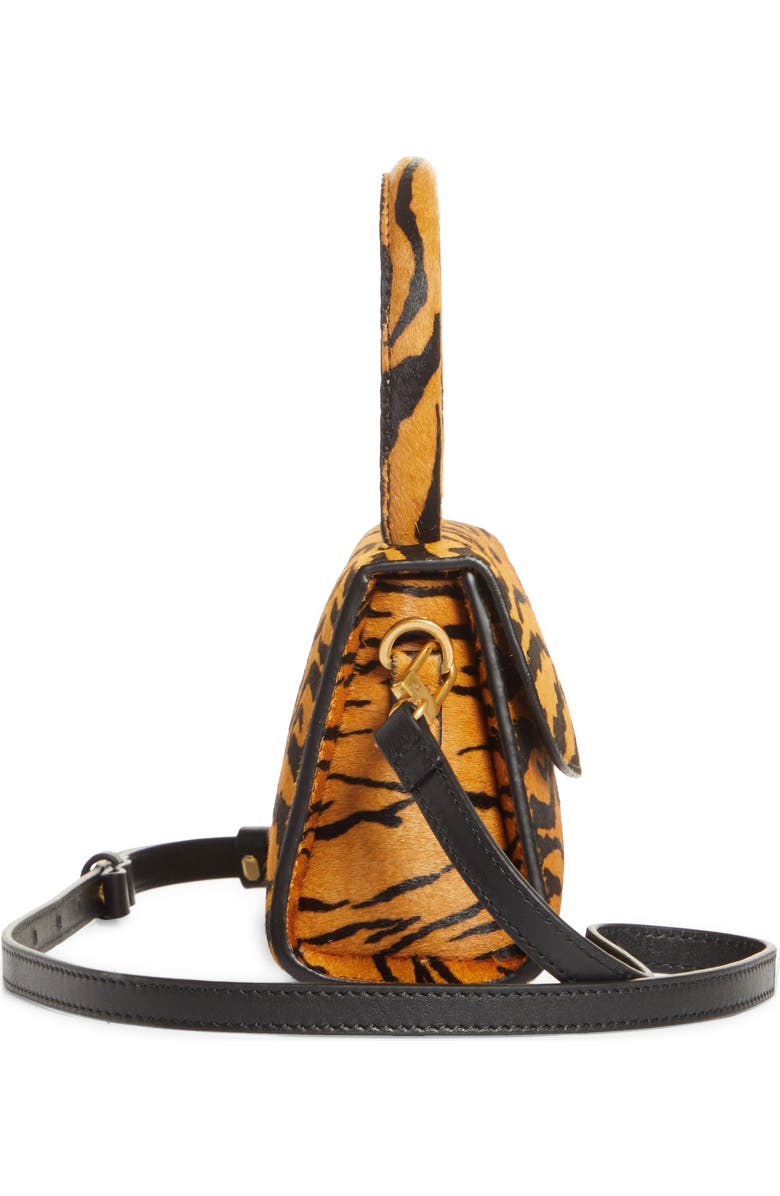 By Far Mini Tiger Print Genuine Calf Hair Top Handle Bag, Alternate, color,