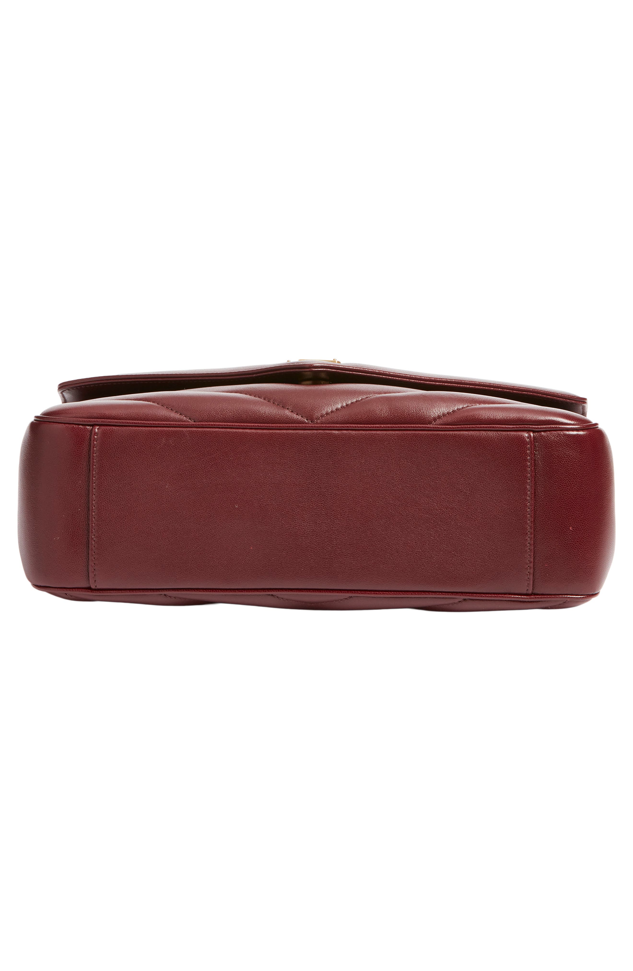 Saint Laurent Medium Loulou Quilted Leather Shoulder Bag, Alternate, color, Rouge Cabernet
