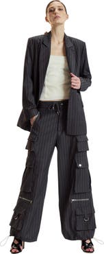 Cynthia Rowley Pinstripe Cargo Pants