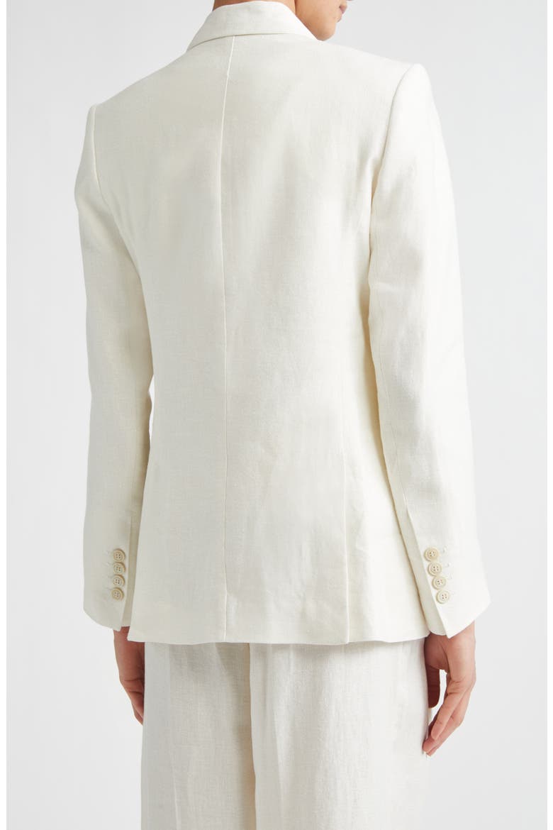 Double Breasted Linen Blend Blazer, Alternate, color, 00 IVORY