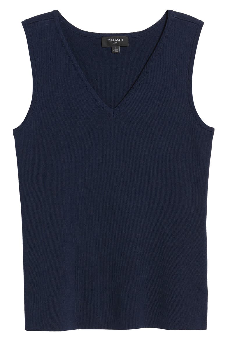 V-Neck Sweater Tank, Alternate, color, NAVY