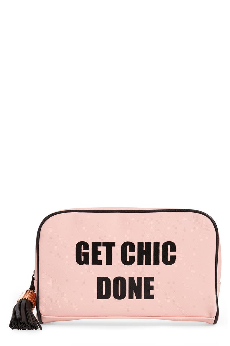 Get Chic Done Cosmetics Bag, Main, color, PINK